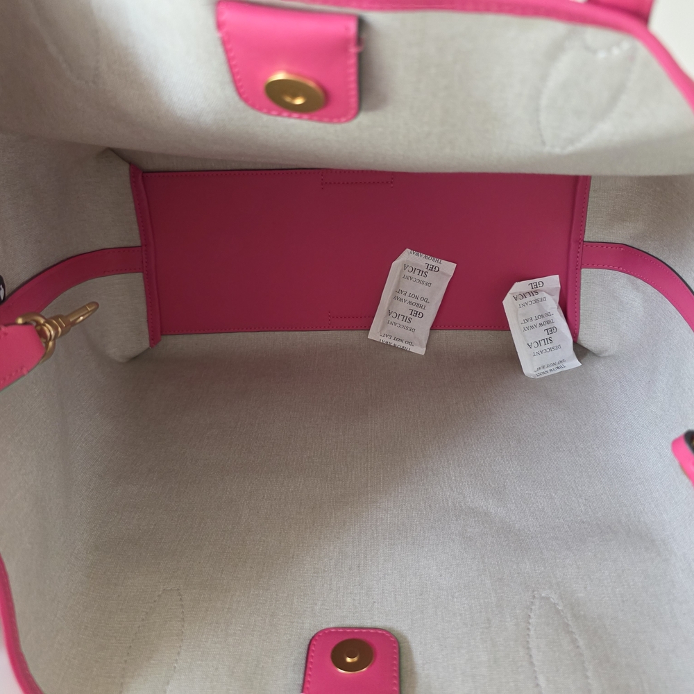 Kate Spade Raspberry Pink Spade Flower Monogram XL Canvas Tote + Pouch- NWOT - Picture 12 of 16